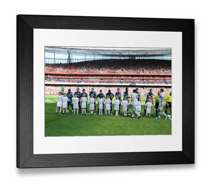 Framed Print : Arsenal vs. Boca Juniors: Emirates Cup 2011 - Player Escorts Line Up Framed Print : Arsenal vs. Boca Juniors: Emirates Cup 2011 - Player Escorts Line Up