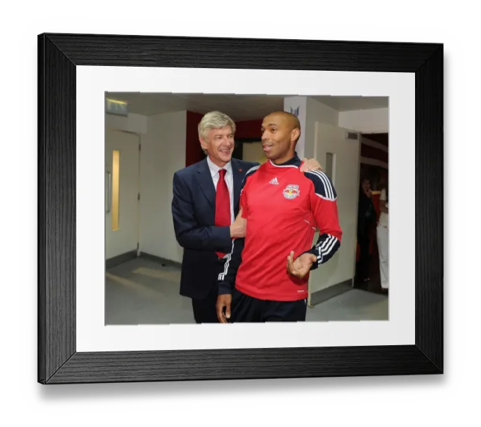 Framed Print : Arsene Wenger and Thierry Henry Reunited: Arsenal Legends Meet at Emirates Cup Match Against Boca Juniors (2011) Framed Print : Arsene Wenger and Thierry Henry Reunited: Arsenal Legends Meet at Emirates Cup Match Against Boca Juniors (2011)