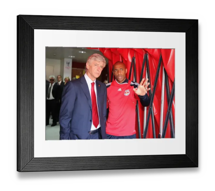 Framed Print : Arsene Wenger and Thierry Henry Reunited at the Emirates Cup (2011)