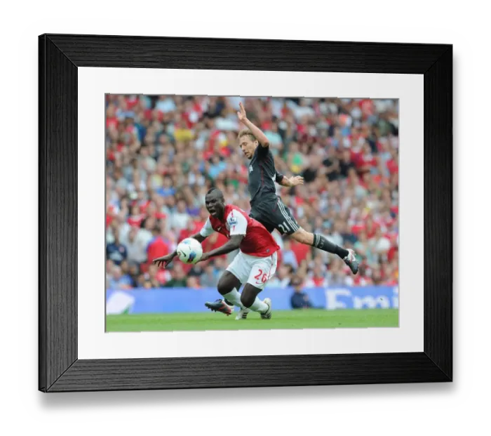 Framed Print : Intense Rivalry: Frimpong Fouls Lucas in Arsenal vs. Liverpool Clash