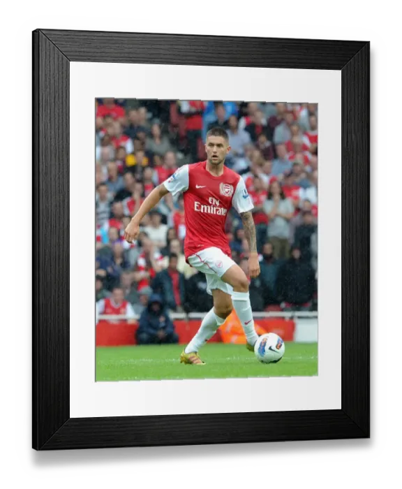 Framed Print : Henri Lansbury (Arsenal). Arsenal 0: 2 Liverpool. Barclays Premier League