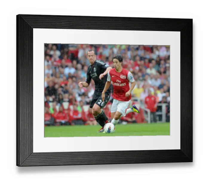 Framed Print : Nasri vs. Adam: Liverpool's Dominance over Arsenal in the 2011-2012 Barclays Premier League (Arsenal 0:2)