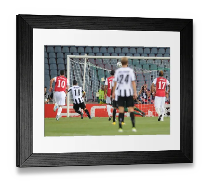 Framed Print : Arsenal's Wojciech Szczesny Saves Udinese's Di Natale Penalty in UEFA Champions League Play-Off Framed Print : Arsenal's Wojciech Szczesny Saves Udinese's Di Natale Penalty in UEFA Champions League Play-Off