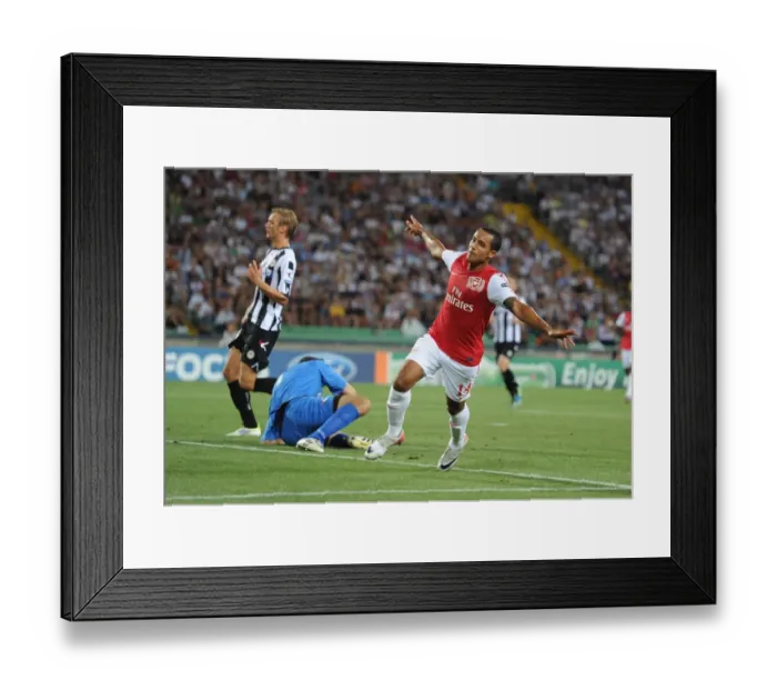 Framed Print : Theo Walcott's Brace: Securing Arsenal's Champions League Spot vs Udinese (2011) Framed Print : Theo Walcott's Brace: Securing Arsenal's Champions League Spot vs Udinese (2011)