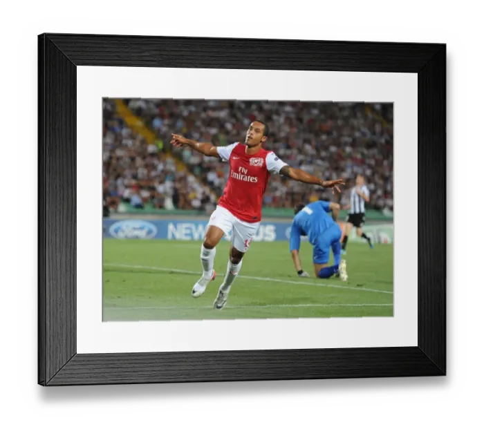 Framed Print : Theo Walcott's Double: Securing Arsenal's UEFA Champions League Spot vs Udinese (2011) Framed Print : Theo Walcott's Double: Securing Arsenal's UEFA Champions League Spot vs Udinese (2011)