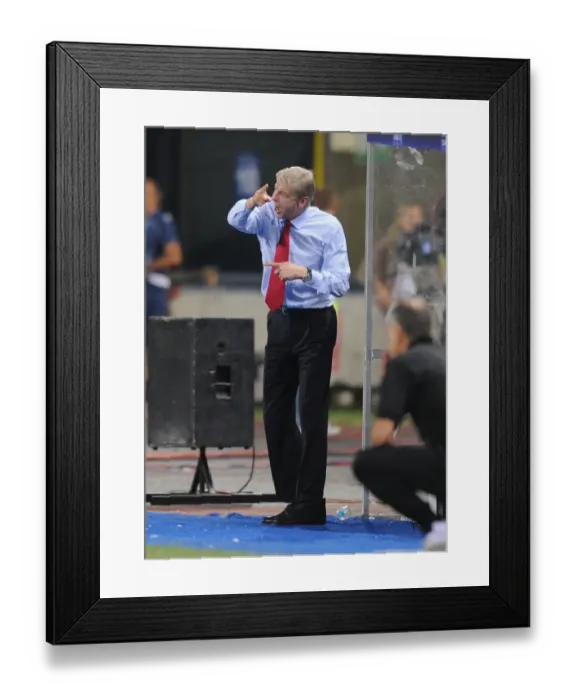 Framed Print : Arsene Wenger Leads Arsenal in UEFA Champions League Clash against Udinese Calcio (2011)