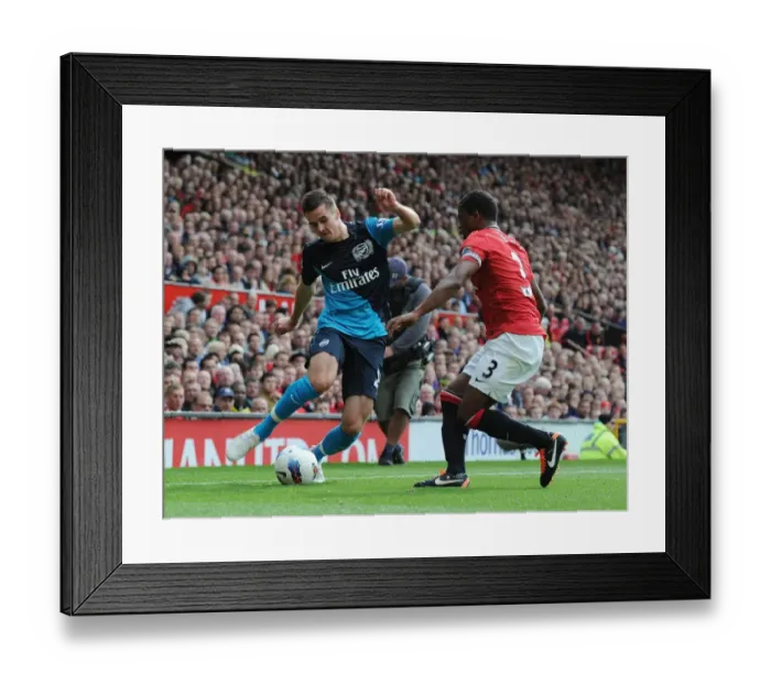 Framed Print : Clash of Titans: Jenkinson vs. Evra - Manchester United vs. Arsenal, Premier League 2011-12