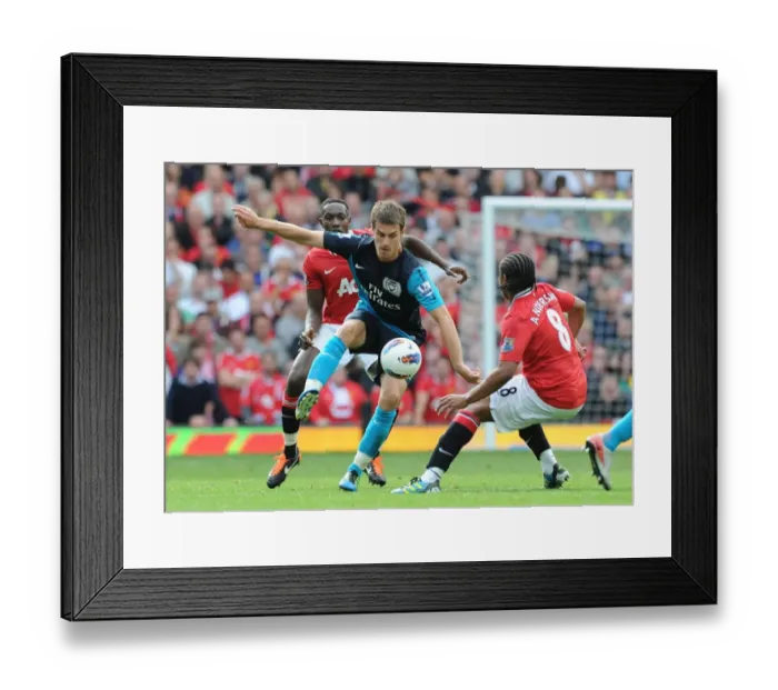 Framed Print : Clash at Old Trafford: Ramsey vs. Anderson & Welbeck