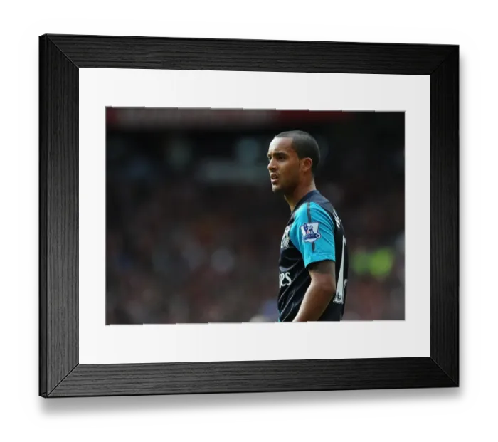 Framed Print : Theo Walcott Faces Manchester United: Arsenal vs. Manchester United, Premier League 2011-12