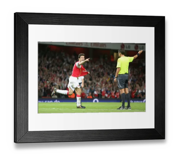 Framed Print : Ces Fabregas: The Emotional Moment of Arsenal's 3-0 Victory over Sparta Prague in the Champions League