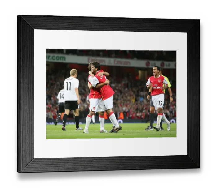 Framed Print : Fabregas and Eduardo: Double Trouble - Arsenal's Unstoppable Duo Celebrates 3:0 Over Sparta Prague in the Champions League