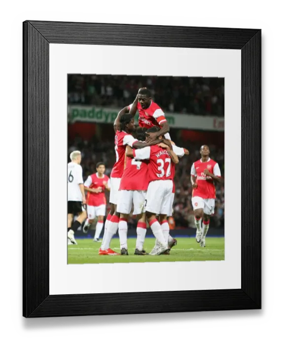 Framed Print : Ces Fabregas and Teammates Celebrate Arsenal's Second Goal Against Sparta Prague in the Champions League