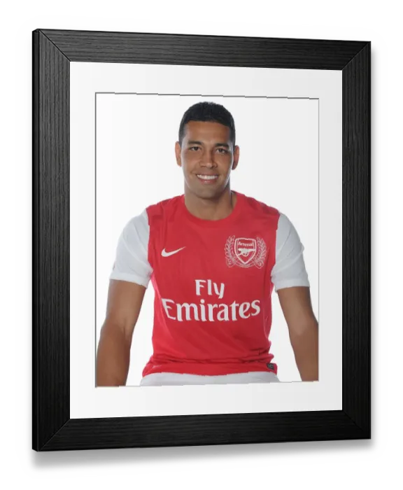 Framed Print : New Signing Andre Santos Joins Arsenal Training Ahead of Premier League Debut