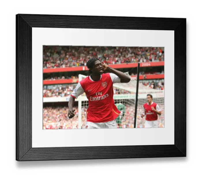 Framed Print : Adebayor's Thrilling Goal: Arsenal Leads 1-0 vs. Portsmouth, Barclays Premier League (September 2, 2007) Framed Print : Adebayor's Thrilling Goal: Arsenal Leads 1-0 vs. Portsmouth, Barclays Premier League (September 2, 2007)