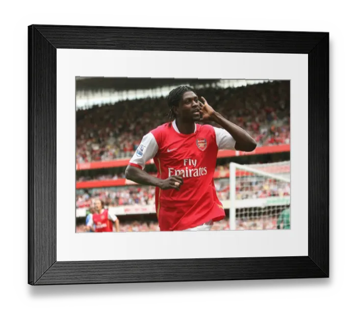 Framed Print : Thrilling Adebayor Goal: Arsenal's 3-1 Premier League Victory Over Portsmouth