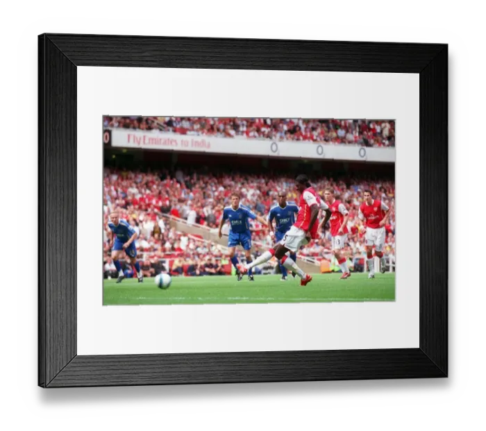 Framed Print : Emmanuel Adebayor's Penalty: Arsenal's First Goal in 3:1 Victory over Portsmouth, Barclays Premier League, Emirates Stadium (September 2, 2007)