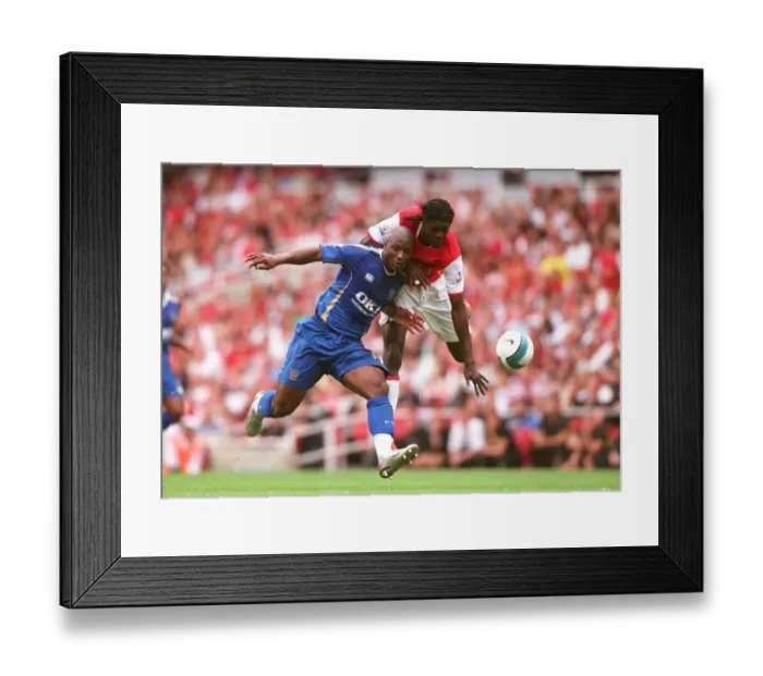 Framed Print : Emmanuel Adebayor (Arsenal) Noe Pamarot (Portsmouth) Framed Print : Emmanuel Adebayor (Arsenal) Noe Pamarot (Portsmouth)