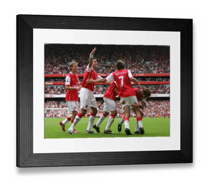 Framed Print : Arsenal's Unforgettable Triumph: Rosicky, Flamini, Fabregas, van Persie, and Hleb's Goals Secure a Glorious 3-1 Victory Over Portsmouth Framed Print : Arsenal's Unforgettable Triumph: Rosicky, Flamini, Fabregas, van Persie, and Hleb's Goals Secure a Glorious 3-1 Victory Over Portsmouth