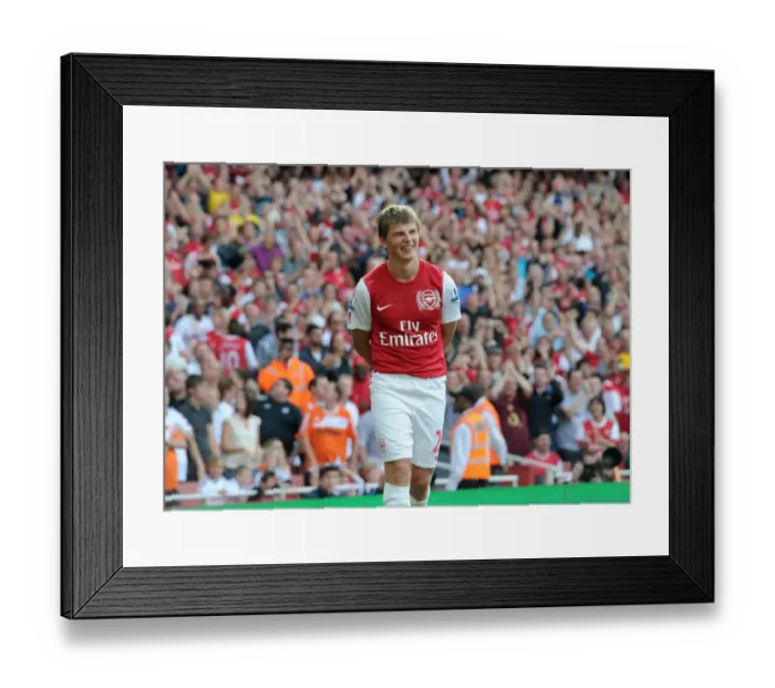 Framed Print : Andrey Arshavin celebrates scoring Arsenals goal. Arsenal 1: 0 Swansea City