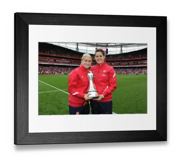 Framed Print : Arsenal Ladies Celebrate WSL Triumph: Steph Houghton and Jennifer Beattie with the Trophy at Emirages, Arsenal 1:0 Swansea City Framed Print : Arsenal Ladies Celebrate WSL Triumph: Steph Houghton and Jennifer Beattie with the Trophy at Emirages, Arsenal 1:0 Swansea City