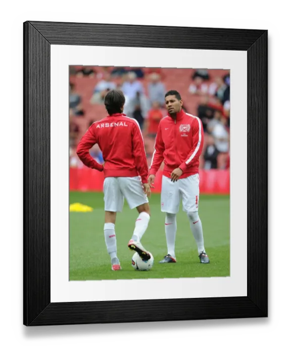 Framed Print : Andre Santos and Yossi Benayoun (Arsenal) before the match. Arsenal 1: 0 Swansea City Framed Print : Andre Santos and Yossi Benayoun (Arsenal) before the match. Arsenal 1: 0 Swansea City