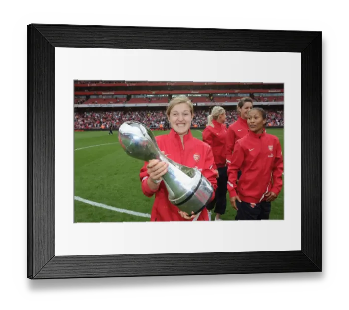 Framed Print : Arsenal's Ellen White Celebrates WSL Title with Trophy Amidst Arsenal's 1:0 Premier League Victory over Swansea City Framed Print : Arsenal's Ellen White Celebrates WSL Title with Trophy Amidst Arsenal's 1:0 Premier League Victory over Swansea City