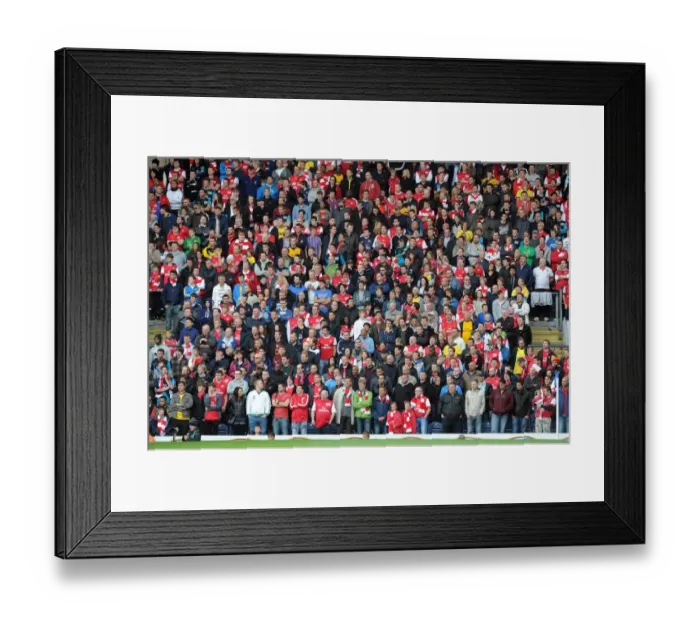 Framed Print : Arsenal away fans. Blackburn Rovers 4: 3 Arsenal. Barclays Premier League