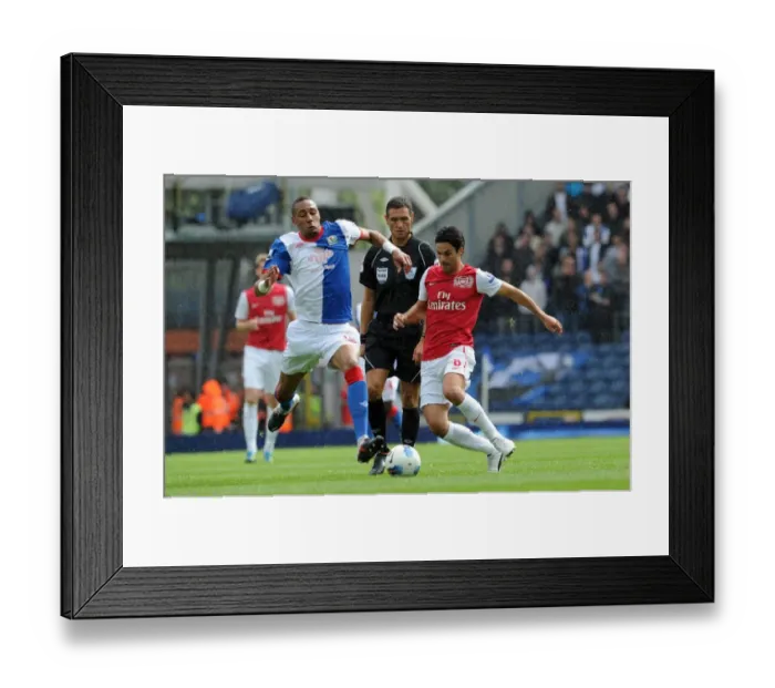 Framed Print : Mikel Arteta vs. Steven Nzonzi: Thrilling 4-3 Barclays Premier League Encounter between Blackburn Rovers and Arsenal, September 17, 2011