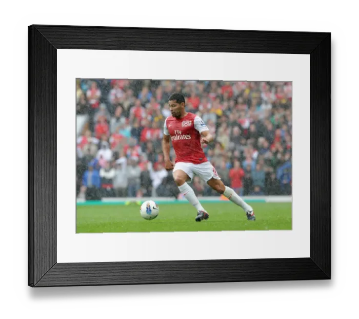 Framed Print : Andre Santos Struggle: Arsenal's Heartbreaking 4-3 Defeat at Blackburn Rovers, Premier League 2011-12