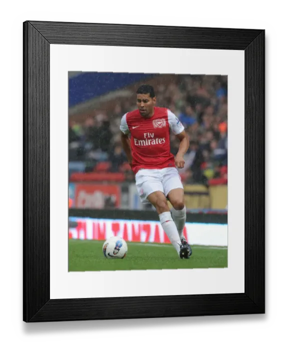 Framed Print : Andre Santos Heartbreaking Struggle: Arsenal's 4-3 Defeat at Blackburn Rovers, Premier League 2011-12