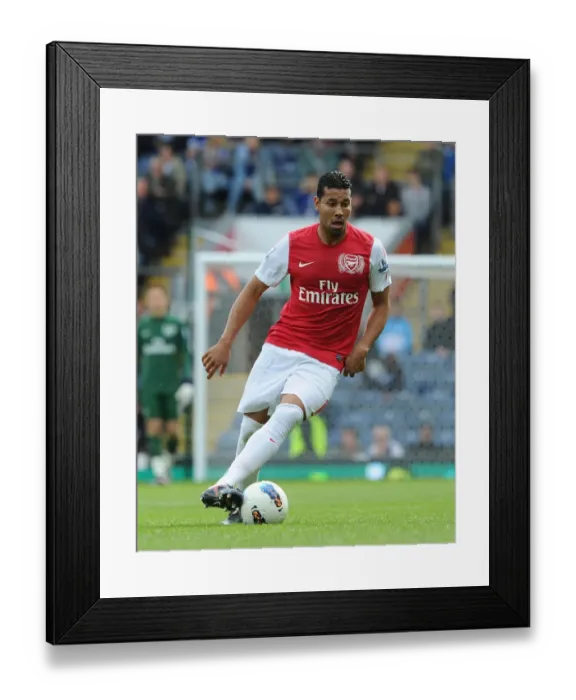Framed Print : Andre Santos Heartbreaking Struggle: Arsenal's 4-3 Defeat at Blackburn Rovers, Premier League 2011-12