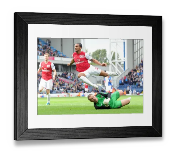 Framed Print : Theo Walcott Foul: Blackburn Rovers vs Arsenal, Premier League - September 17, 2011