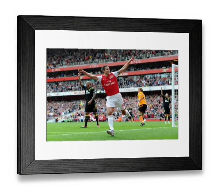 Framed Print : Robin van Persie's Milestone Moment: Arsenal's 3-0 Victory - Van Persie Scores His 100th Goal for the Gunners Framed Print : Robin van Persie's Milestone Moment: Arsenal's 3-0 Victory - Van Persie Scores His 100th Goal for the Gunners