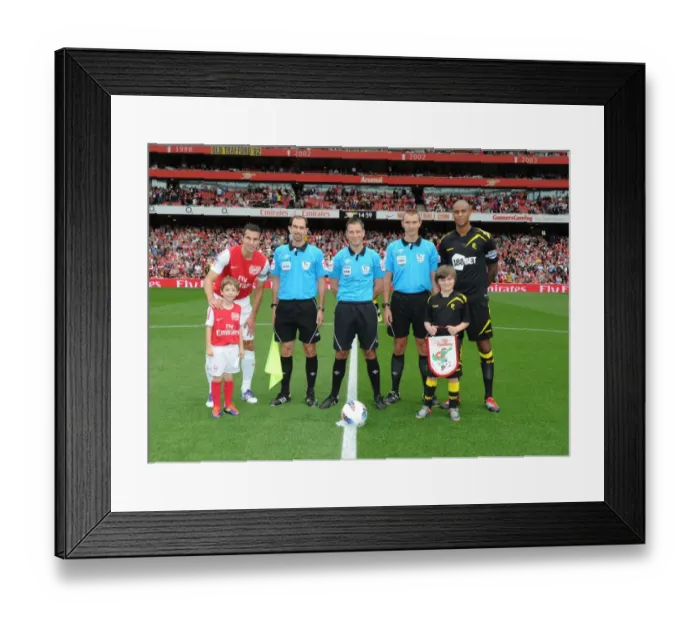 Framed Print : Arsenal vs. Bolton Wanderers: 2011-12 Premier League Showdown - Captains Pre-Match Handshake
