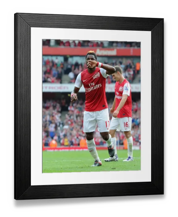 Framed Print : Alex Song's Thrilling Goal: Arsenal's 3-0 Victory Over Bolton Wanderers in the Premier League