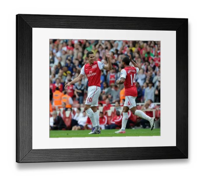 Framed Print : Robin van Persie's Milestone Moment: Arsenal's 3-0 Victory - Van Persie Scores His 100th Goal for The Gunners (vs. Bolton Wanderers, 2011-12)