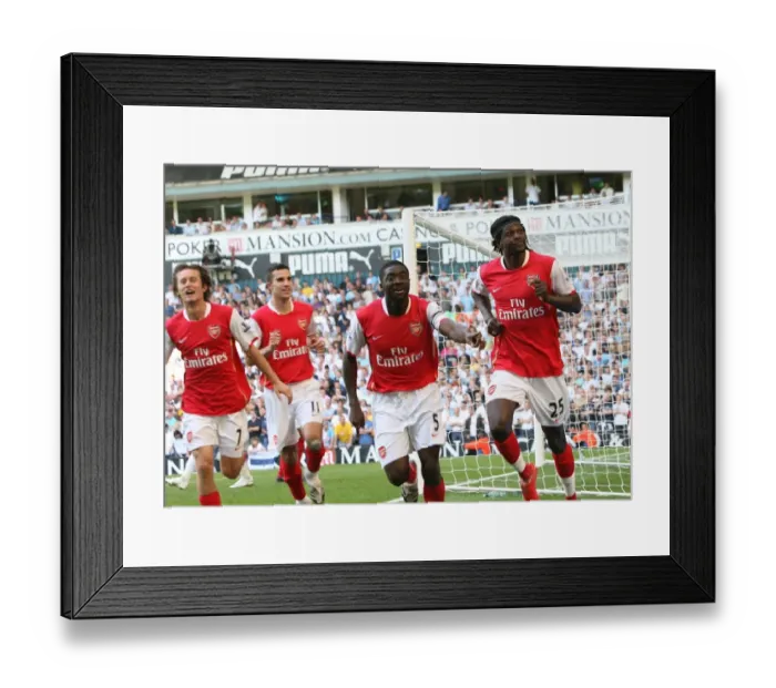 Framed Print : Adebayor's Stunner: Arsenal's Triumphant Celebration After 1-3 Win Over Tottenham (15 / 9 / 07) Framed Print : Adebayor's Stunner: Arsenal's Triumphant Celebration After 1-3 Win Over Tottenham (15 / 9 / 07)