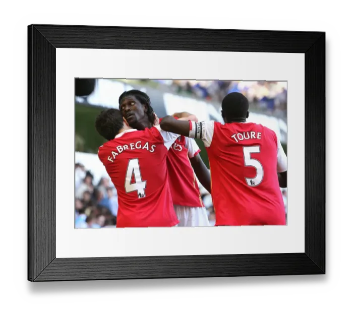 Framed Print : Adebayor's Hat-Trick: Arsenal's Glory at White Hart Lane (3-1 vs. Tottenham, 2007)