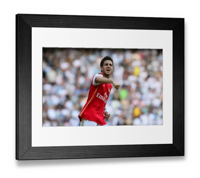Framed Print : Cesc Fabregas's Brilliant Double: Arsenal's Triumph Over Tottenham 3-1 in the FA Premier League