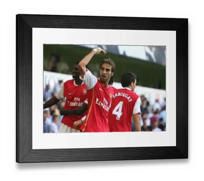 Framed Print : Mathieu Flamini celebrates the 3rd Arsenal goal