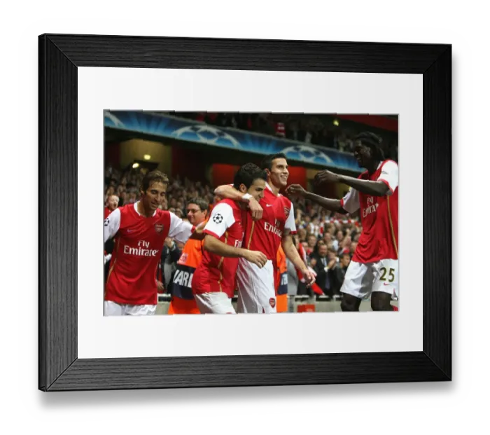 Framed Print : Cesc Fabregas, Robin van Persie celebrate the 1st Arsenal goal Framed Print : Cesc Fabregas, Robin van Persie celebrate the 1st Arsenal goal
