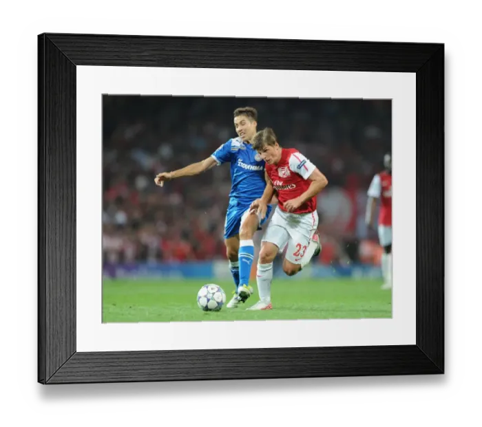Framed Print : Arsenal's Andrey Arshavin Fouled by Olympiacos David Fuster in 2011 Champions League Clash Framed Print : Arsenal's Andrey Arshavin Fouled by Olympiacos David Fuster in 2011 Champions League Clash