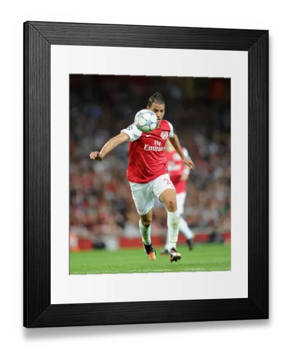 Framed Print : Arsenal's Marouane Chamakh Scores the Winning Goal Against Olympiacos in the UEFA Champions League at Emirates Stadium (2011-12)
