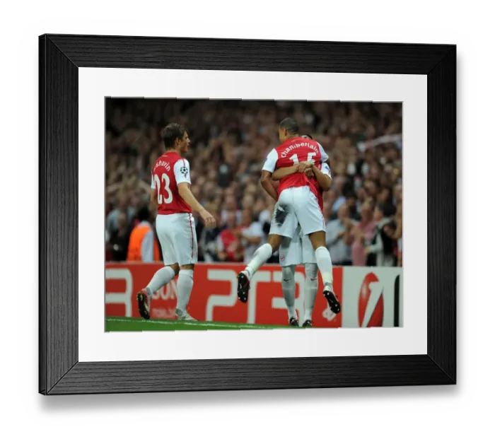 Framed Print : Alex Oxlade-Chamberlain celebrates scoring Arsenals 1st goal. Arsenal 2: 1 Olympiacos Framed Print : Alex Oxlade-Chamberlain celebrates scoring Arsenals 1st goal. Arsenal 2: 1 Olympiacos