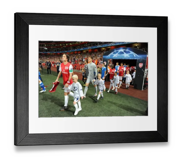 Framed Print : Arsenal FC vs Olympiacos FC: Tomas Rosicky Leads Arsenal in UEFA Champions League (2011-12)