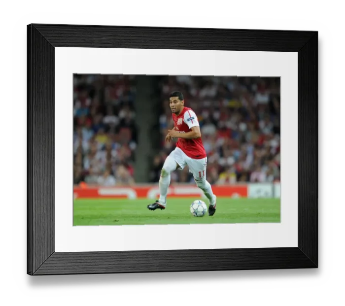 Framed Print : Andre Santos (Arsenal). Arsenal 2: 1 Olympiacos. UEFA Champions League. Group F