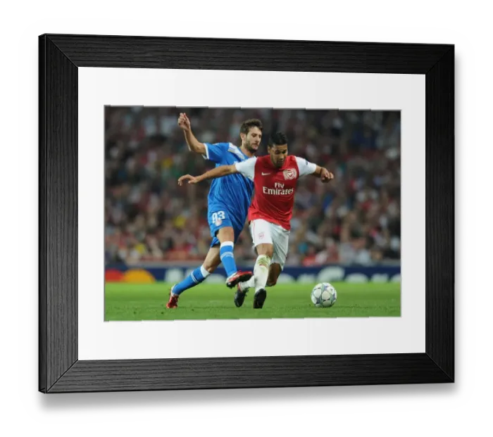 Framed Print : Andre Santos Outmaneuvers Djamel Abdoun: Arsenal FC vs Olympiacos FC, UEFA Champions League, 2011 Framed Print : Andre Santos Outmaneuvers Djamel Abdoun: Arsenal FC vs Olympiacos FC, UEFA Champions League, 2011