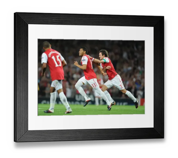 Framed Print : Andre Santos and Tomas Rosicky Celebrate Arsenal's Second Goal Against Olympiacos in the 2011-12 UEFA Champions League Framed Print : Andre Santos and Tomas Rosicky Celebrate Arsenal's Second Goal Against Olympiacos in the 2011-12 UEFA Champions League