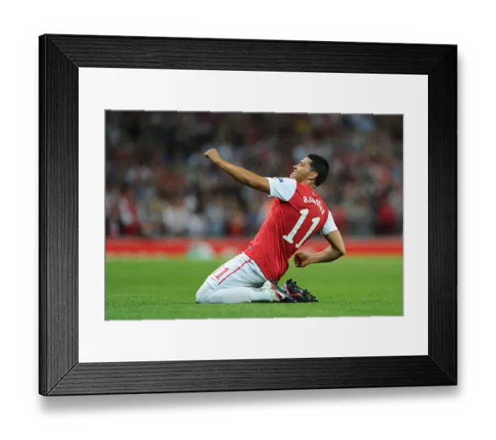 Framed Print : Andre Santos Scores His Second Goal: Arsenal vs. Olympiacos in 2011-12 Champions League