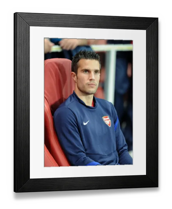 Framed Print : Arsenal's Robin van Persie Scores the Winning Goal Against Olympiacos in the UEFA Champions League at Emirates Stadium (2011-12)
